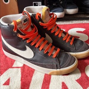 Nike Men's Brown Leather Blazer Sneakers